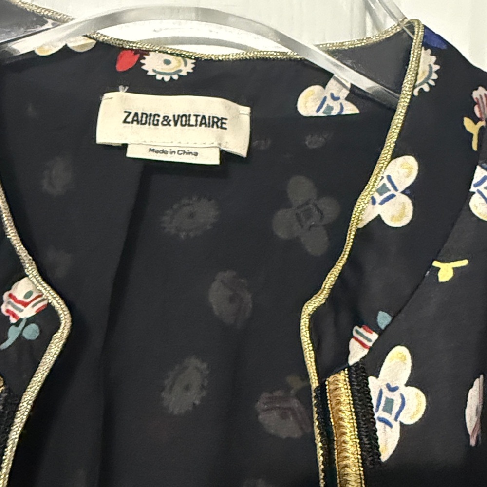 Zadig & Voltaire Vendrix Flower Print Jacket Size US Small (36) - Picture 5 of 9
